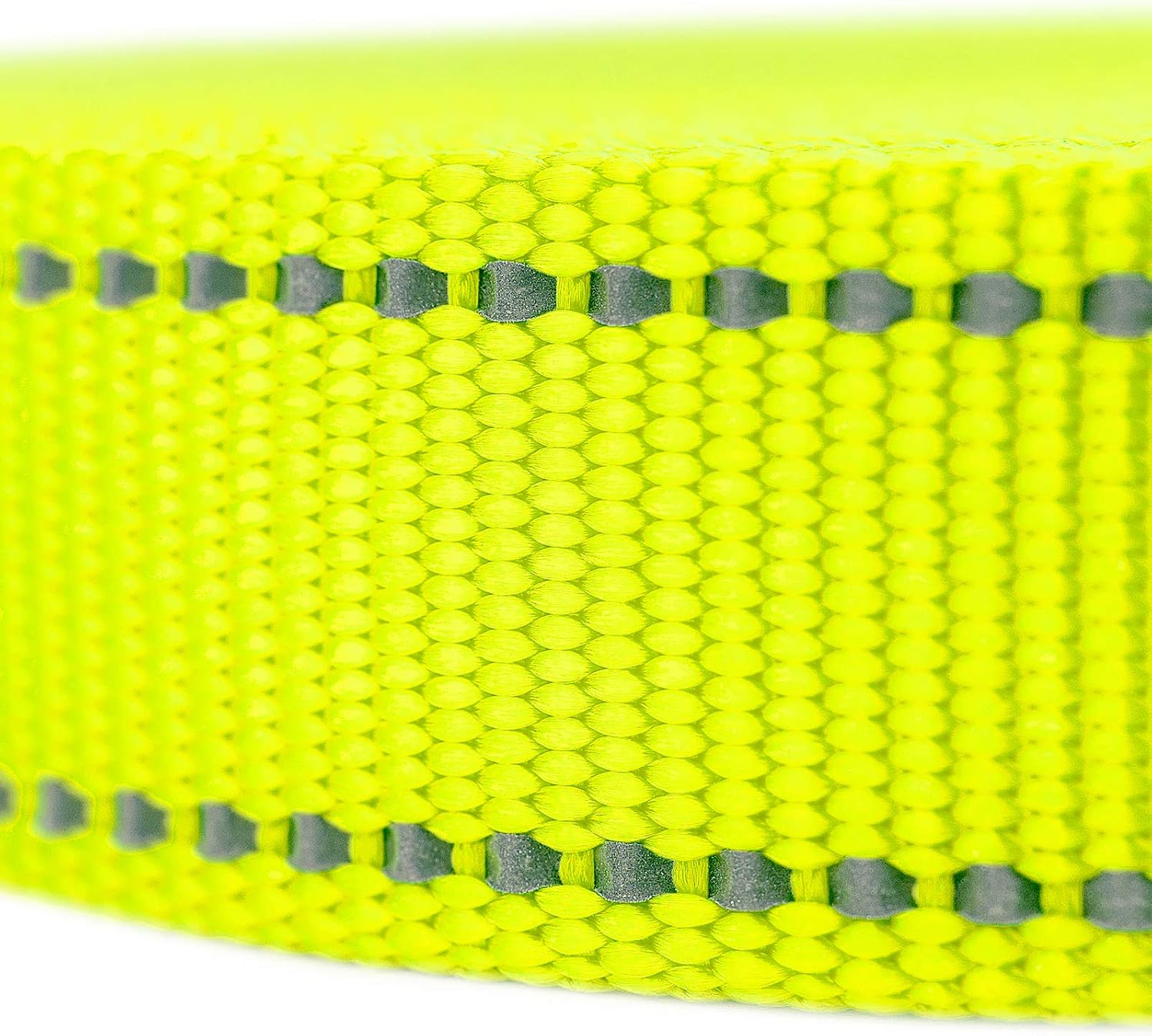 Country Brook Design - 1 Inch Hot Yellow Reflective Nylon Webbing, 5 Yards