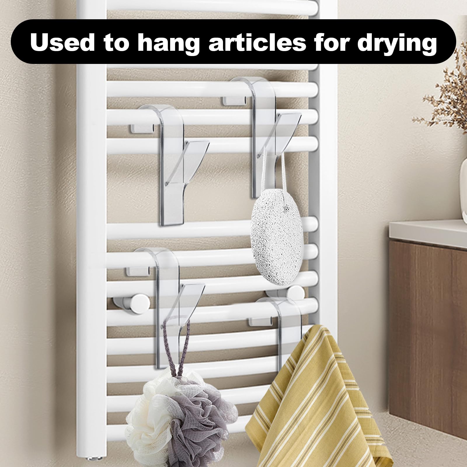 8 Pcs Crochet Radiateur Seche Serviette, Crochet Seche Serviette, Crochet Serviette Salle De