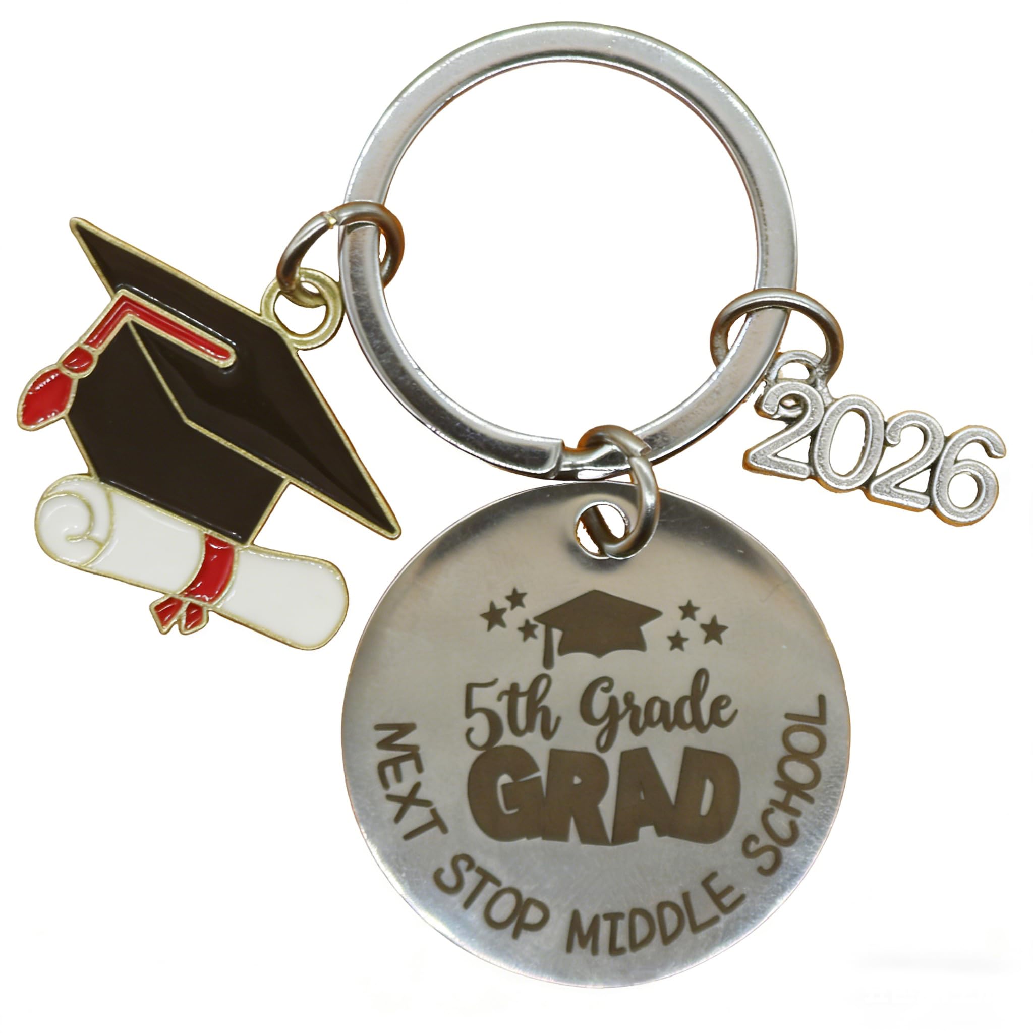 5TH Grade Graduation Gift, 5TH Grade Graduation Keychains, 5TH Grade Graduation Decorations Party Supplies Class of 2026, Last Day of Elementary School Grad Gifts for Girls Boys Party Favors