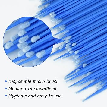 100 Pcs Micro Applicators Brushes, Micro Buds for Eyelashes, Disposable Eyelash Extension Brush for Eyelash Extensions (100PCS, LightGreen)
