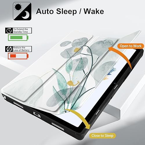 Miniatura 5 de Funda para Samsung Galaxy Tab A8 de 10.5 pulgadas modelo SM-X200X205X207, a prueba de golpes, con apagado y encendido automático + soporte plegable