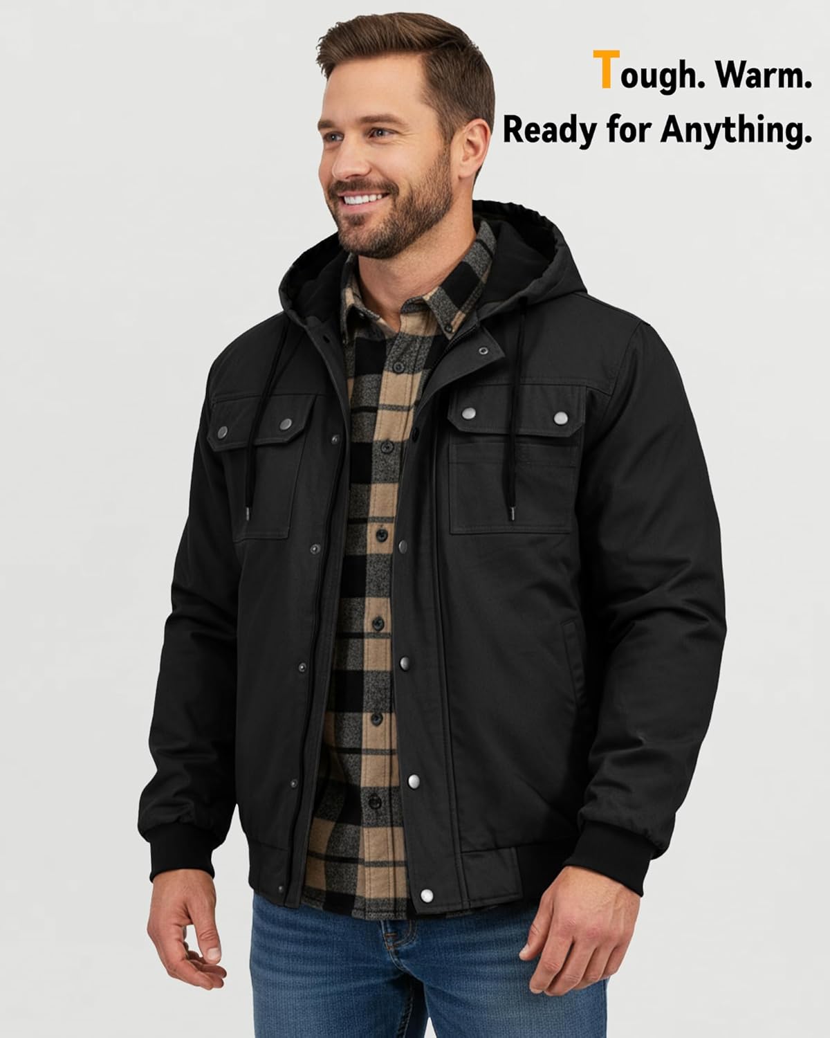 Wulcea Graphene Heated Jacket For Men 12V 18400mAh Fast Charge Large Capacity Battery - Image 5