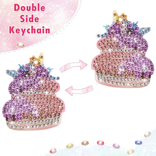 Miniatura 5 de Kits de llaveros de diamante 5D para niños, 6 piezas de artes y manualidades para niños de 8 a 12 años, pintura por números para decoración de