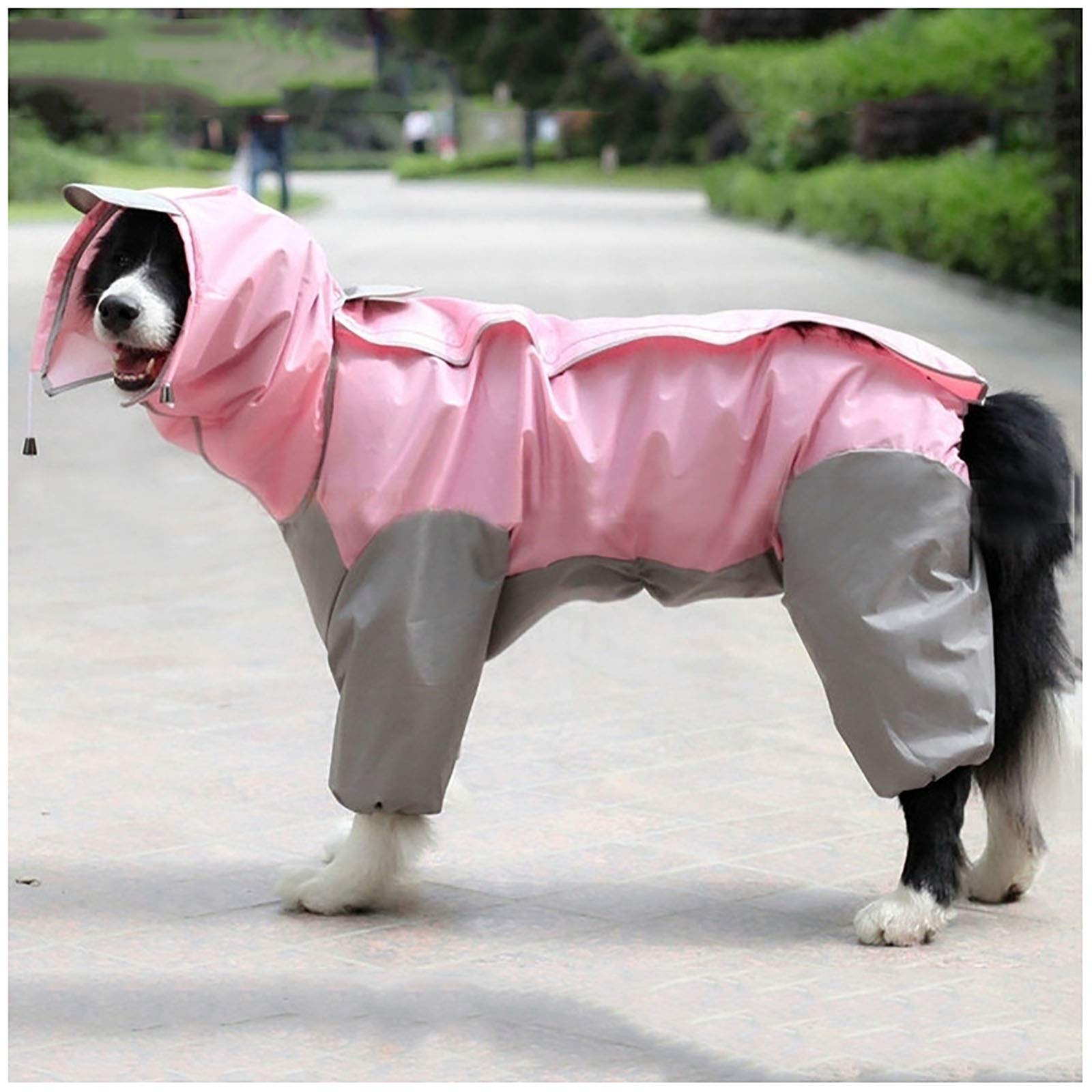 Imperméable pour chien rose taille 20 avec veste de pluie amovible et capuche