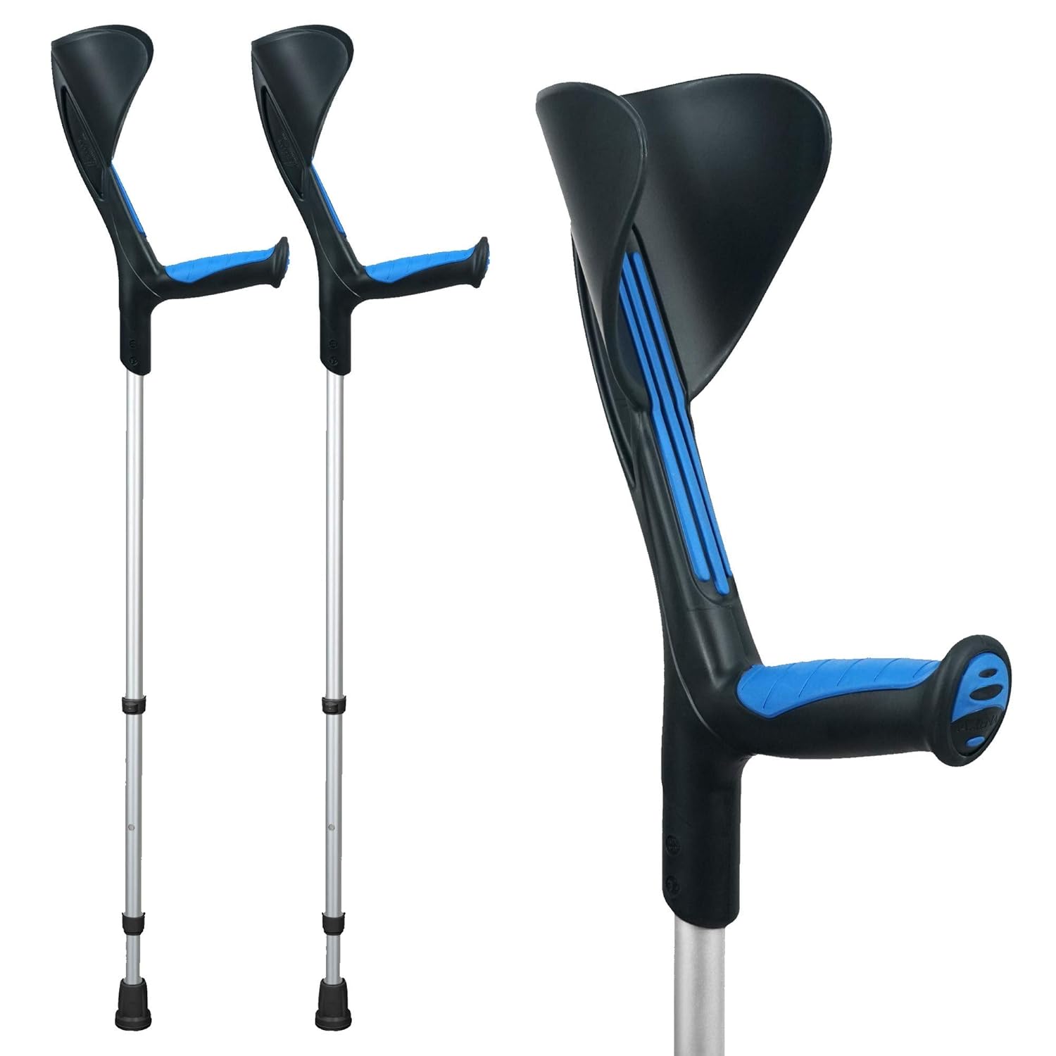 ORTONYX Forearm Crutches 1 Pair Ergonomic Handle with Comfy Grip