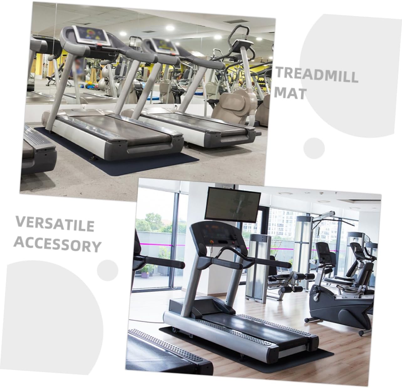 Mobestech Exercise Equipment Non- Cushion Mat for Treadmill Fitness Machines Nbr Soundproof Floor Protector Noise Reduction Stability for Home Gym