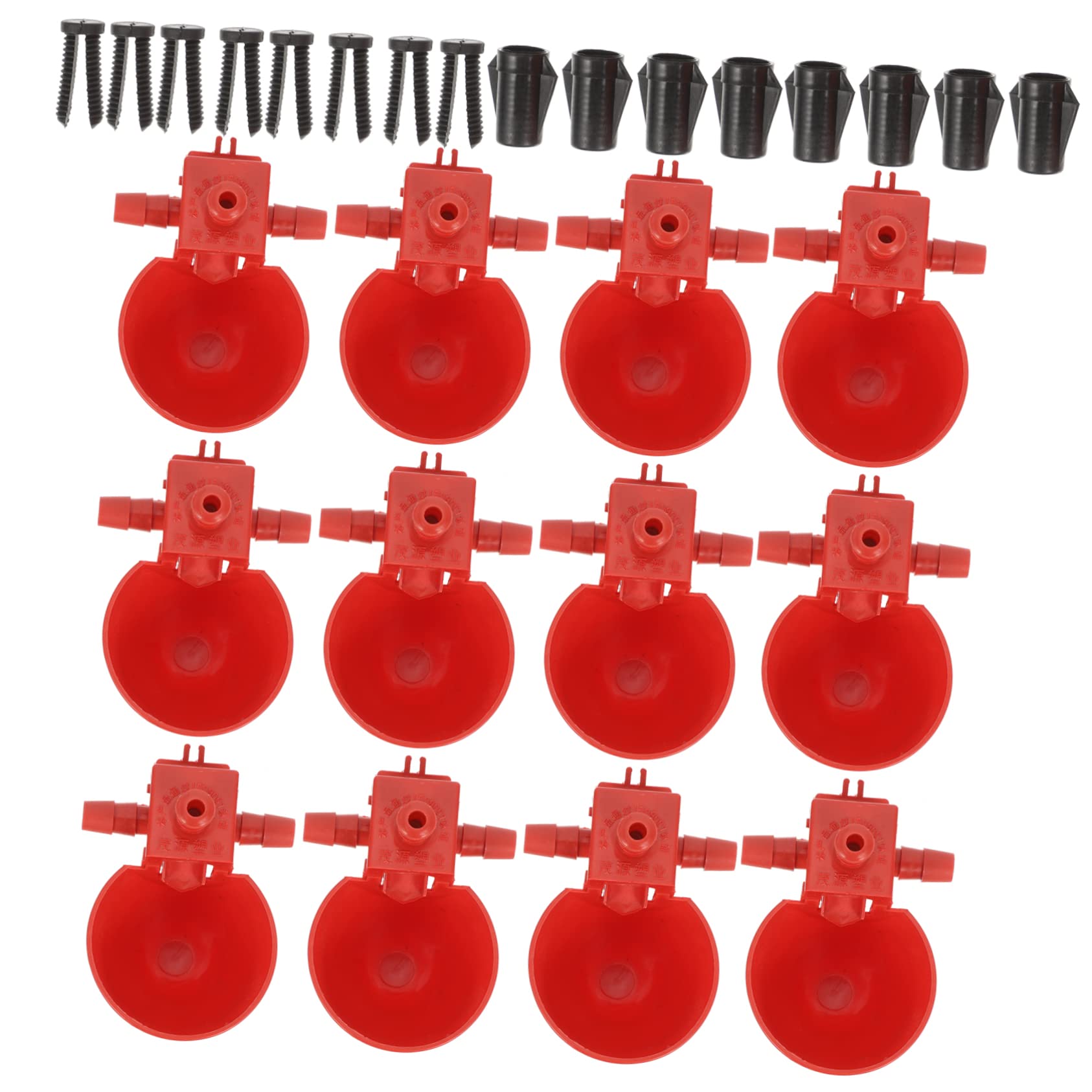 UKCOCO Bevitore Avicoli Allevamenti Domestici per Colore e Commerciali 30 Pezzi Automatico Rosso in Abs Erogazione Regolabile Casuale Polli Colombi