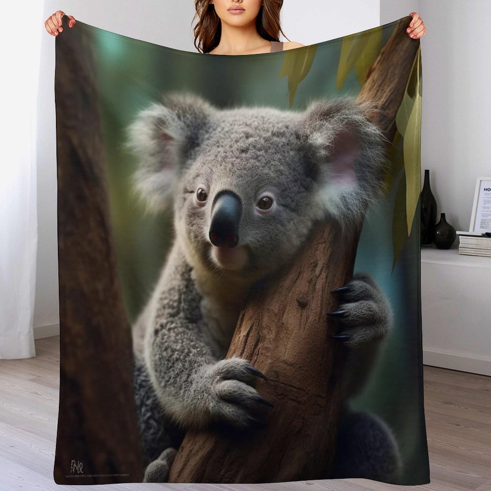 Couverture koala impression 3D idée cadeau plaid flannel 130x180