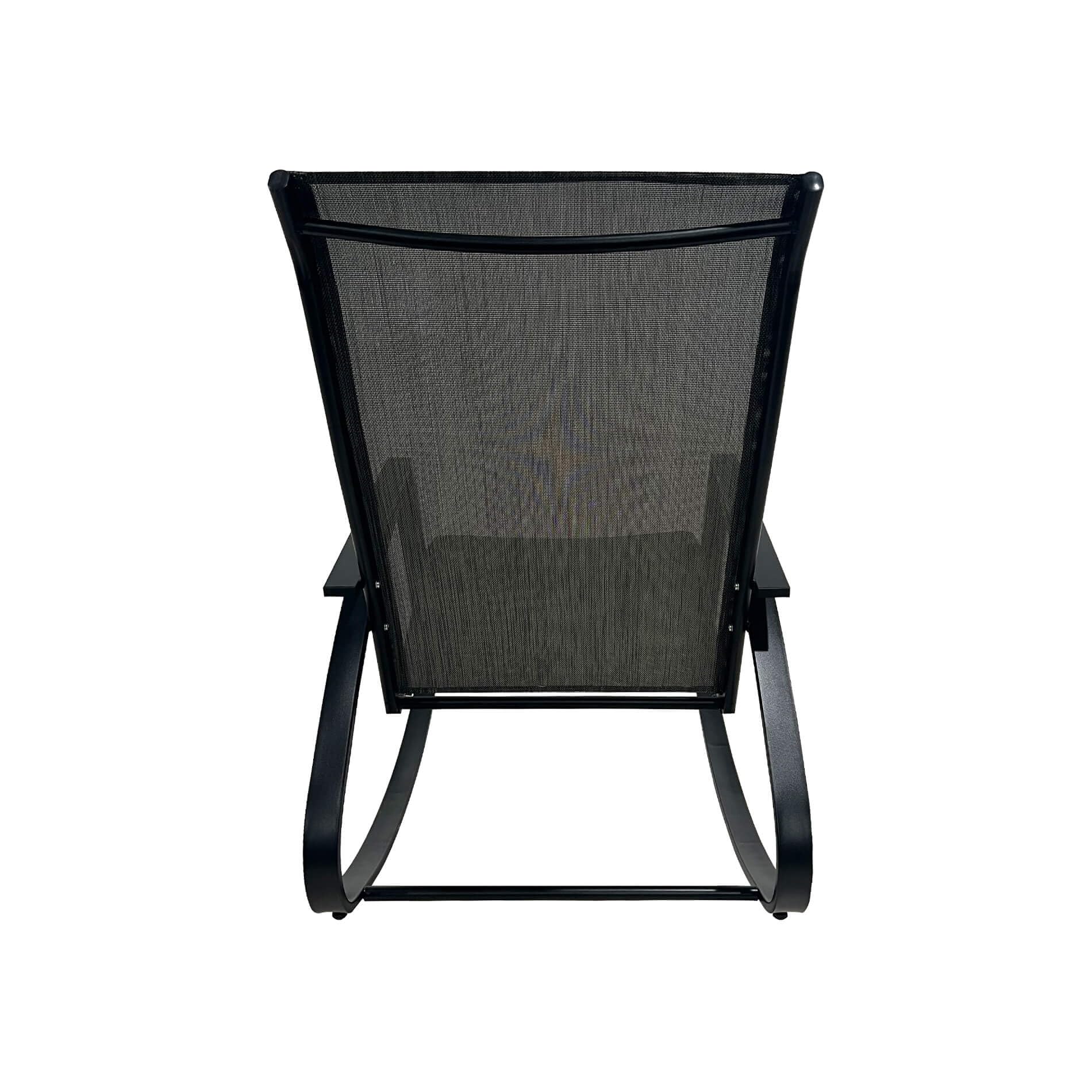 Rebecca Mobili Silla mecedora, Silla de exterior, Negro Gris Oscuro, Acero Poliéster, Robusto, Estilo Moderno, para Jardín Veranda. Dimensiones HxLxP: 94 x 104 x 60 cm. Art. RE7186