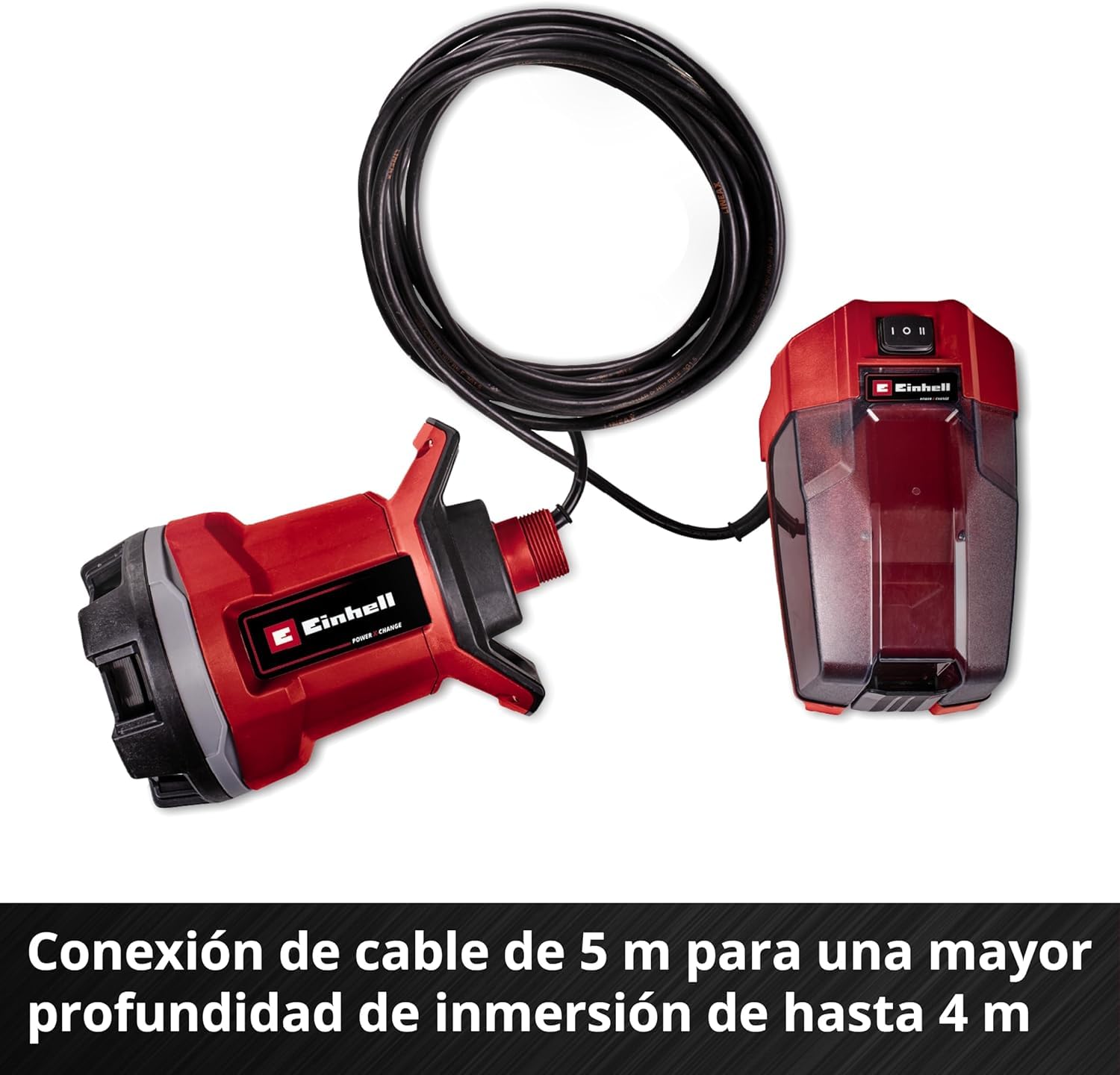 Einhell GE-DP 18/25 Li-Solo Power X-Change Bomba de aguas sucias 18 V 7500 l/h 5 m ECO BOOST