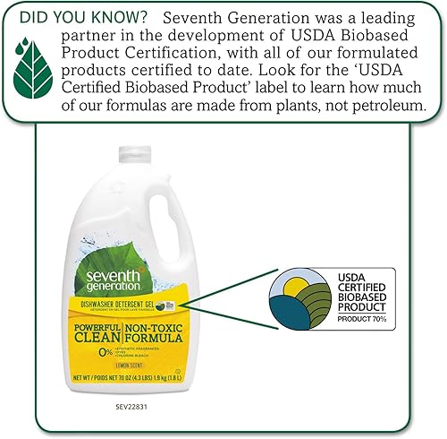 Miniatura 2 de Seventh Generation Lemon Auto Gel para lavavajillas, 70 oz
