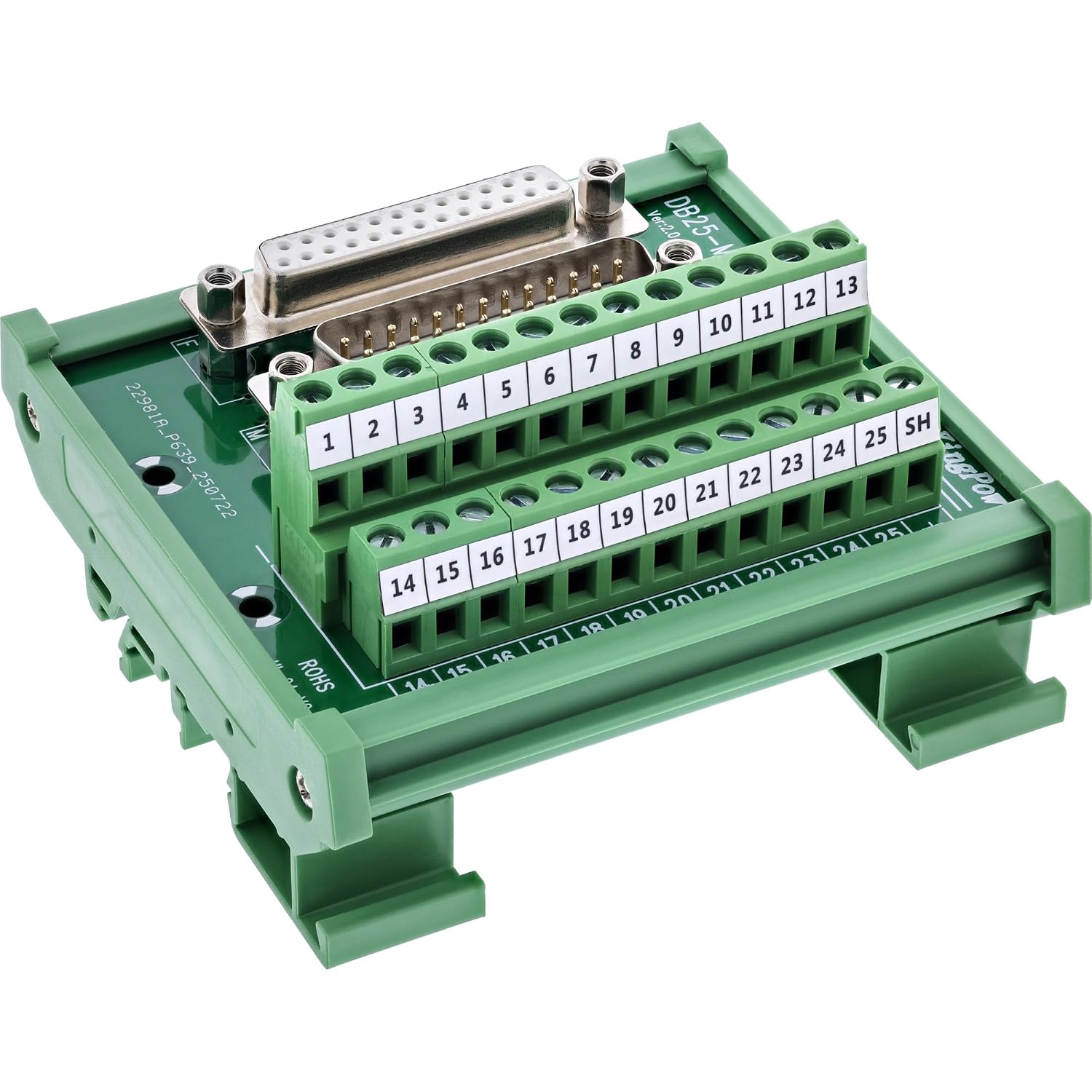 Клеммная колонка InLine D-Sub 25 с винтовыми клеммами для монтажа на рейку, RS232 Modbus, модуль для самостоятельной сборки, промы