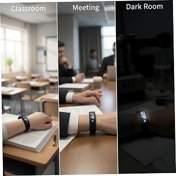 Gcroet Vibrating Alarm Watch with Silent Wristband for Heavy Sleepers, Waterproof Fitness Trackers with Body Temperature Monitor, Smart Watch for Men Women Black..