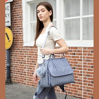 Allie Backpack Stylish Diaper Bag,Travel Baby Bag with Insulated Pockets,Changing Pad, Stroller Clips, Shoulder Strap(Ash Blue)