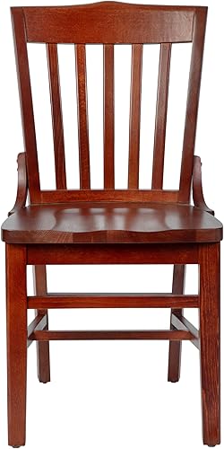 Miniatura 5 de EMMA + OLIVER Silla de madera de caoba con respaldo de casa escolar