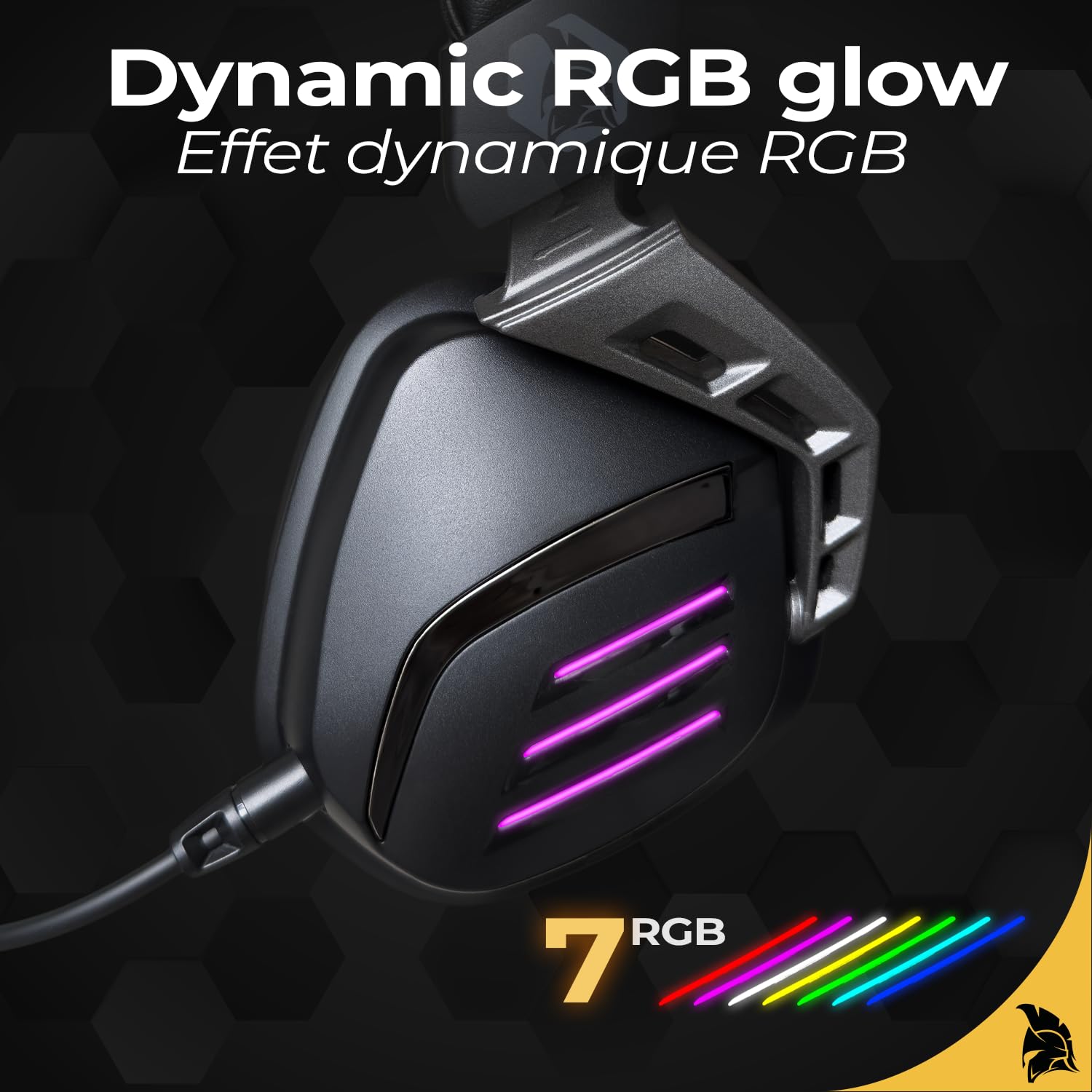 EMPIRE GAMING - Nowy 2025 - EH20 Przewodowy bezprzewodowy zestaw słuchawkowy WiFi 2.4 GHz z odłączanym mikrofonem - PC / PS5 / PS4 / Mac/Switch - dźwięk stereo przestrzenny 7.1