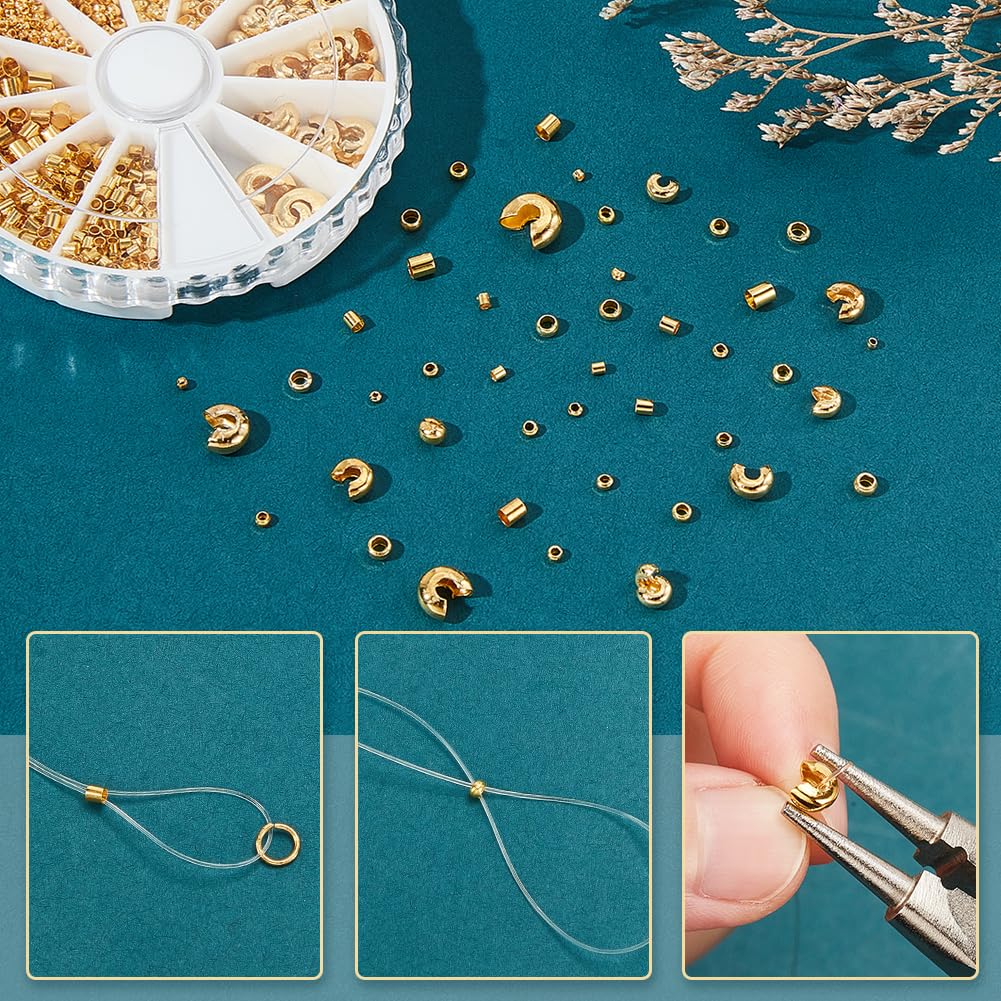 Pandahall Kit de perles à sertir pour fabrication de bijoux avec perles à sertir demi-rondes
