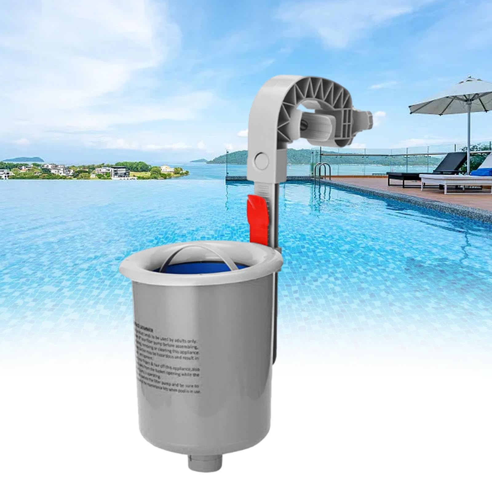 Piscine Skimmer Écumoire Surfacier Filtre Automatique Panier Flottant Dispositif Succion Mur PP pour Entretien Piscine Jardin 25cm