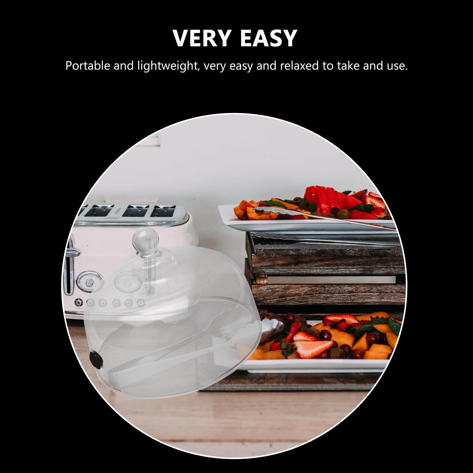 Cloche en Verre Alimentaire Transparente L, Dôme 30 Cm pour Gâteau, Couvercle Alimentaire Sécurisé pour Restaurant et Présentation Pâtisserie