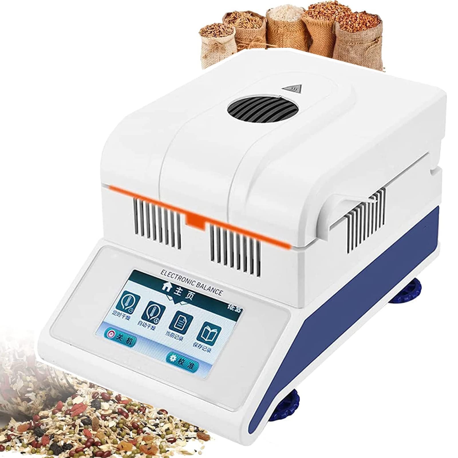 HYQNG Lab Moisture Analyzer, Fast Moisture Meter with Digital Touch Screen, 50g / 0.001g Tester Halogen Moisture Meter, Temperature Control 60-160 ℃, for Powder/herb/Tea/Meat/Food