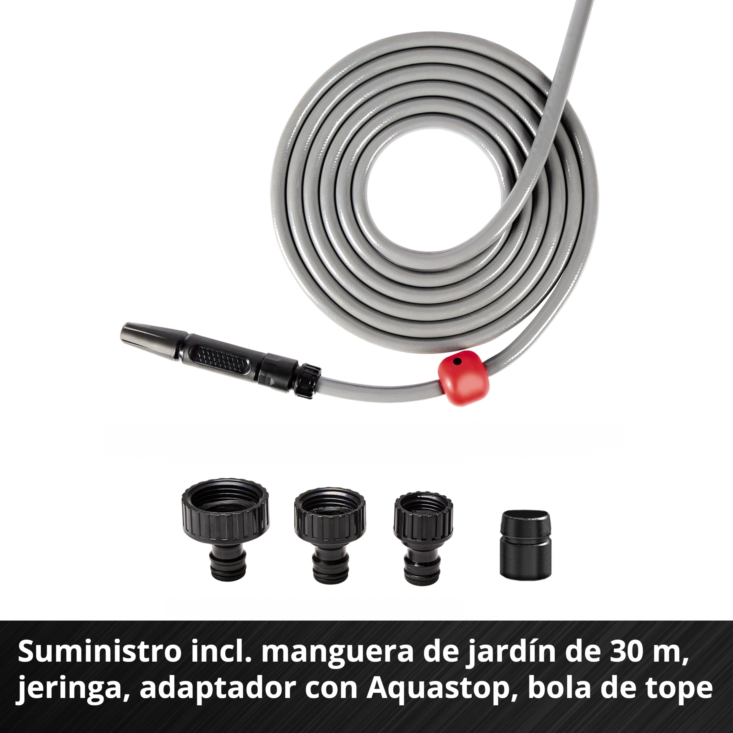 Einhell Tambor de manguera con batería GE-HR 18/30 Li-Solo Power X-Change (18 V, enrollado automático de manguera, pivotable hasta 180°, manguera y rociador de jardín de 30 m, sin batería)