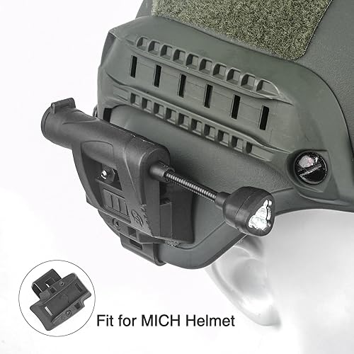 Miniatura 6 de rdzzwxw Luz táctica para casco militar luz de señal de supervivencia LED 4 en 1 para exteriores con 2 accesorios reemplazables para casco para