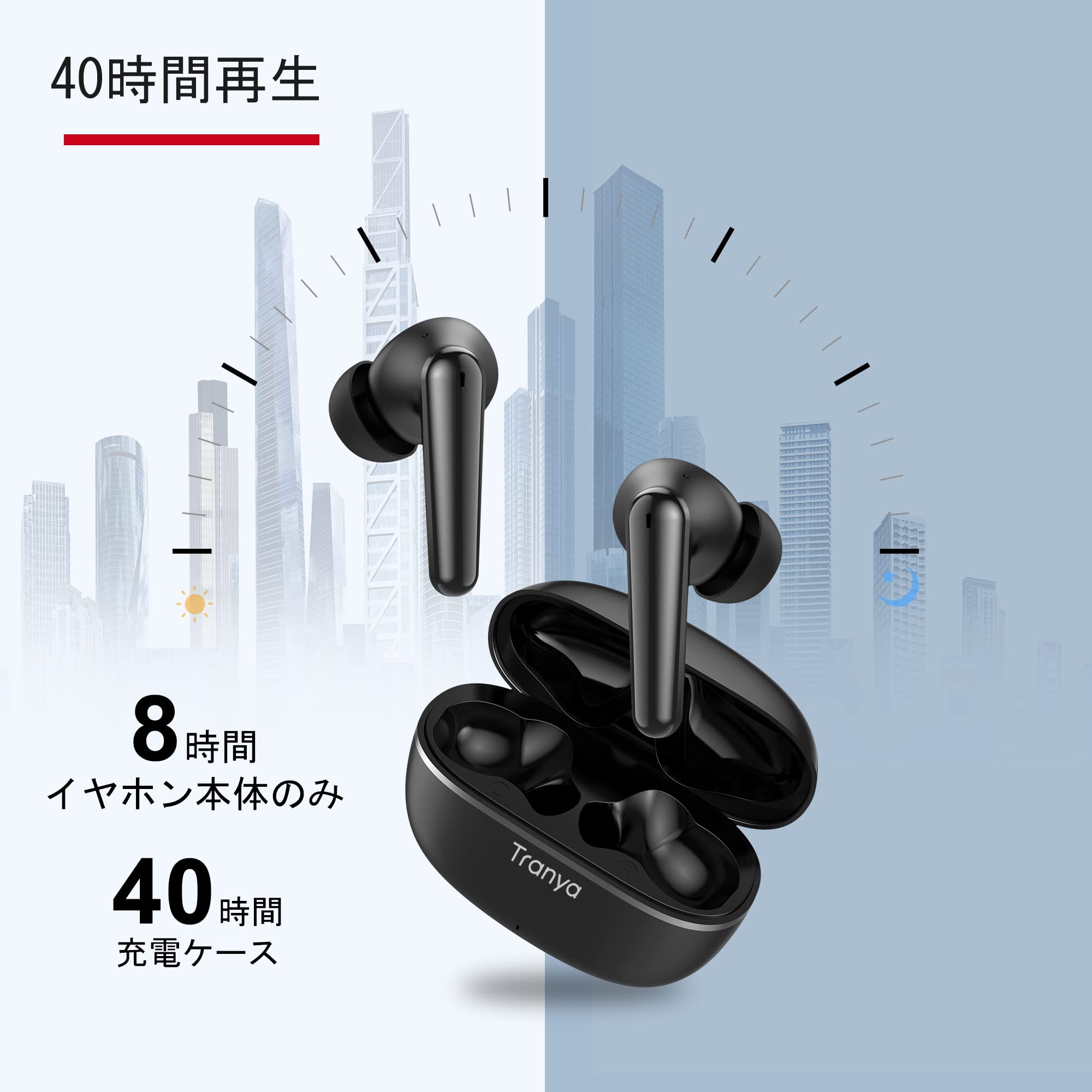 Amazon.co.jp: Tranya T30 bluetooth イヤホン ワイヤレスイヤホン 重
