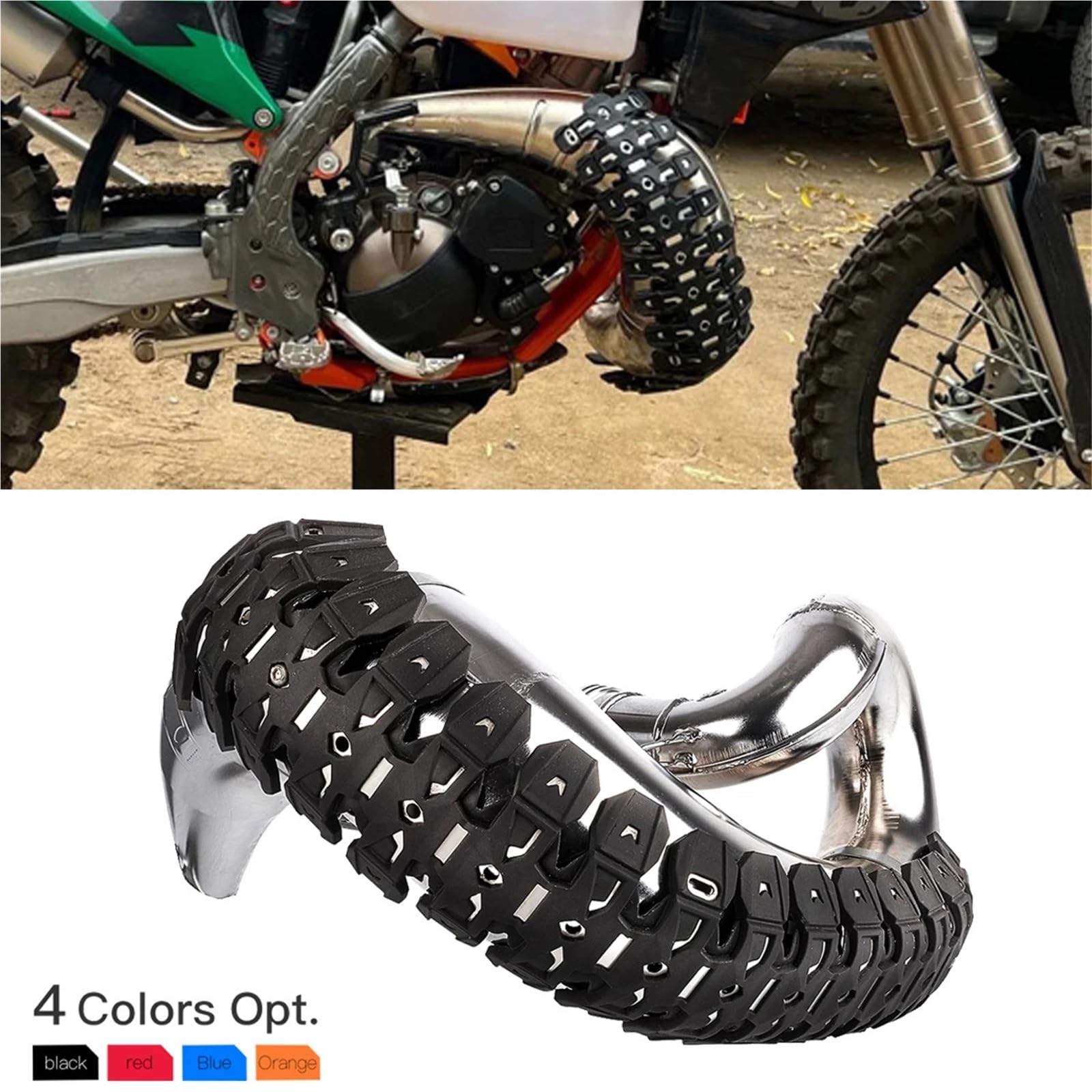 Protector de Tubo de Escape Compatible Con Husqvarna TE 300 300i Compatible KTM EXC Protector De Calor Del Tubo Escape 60 Cm(Red)