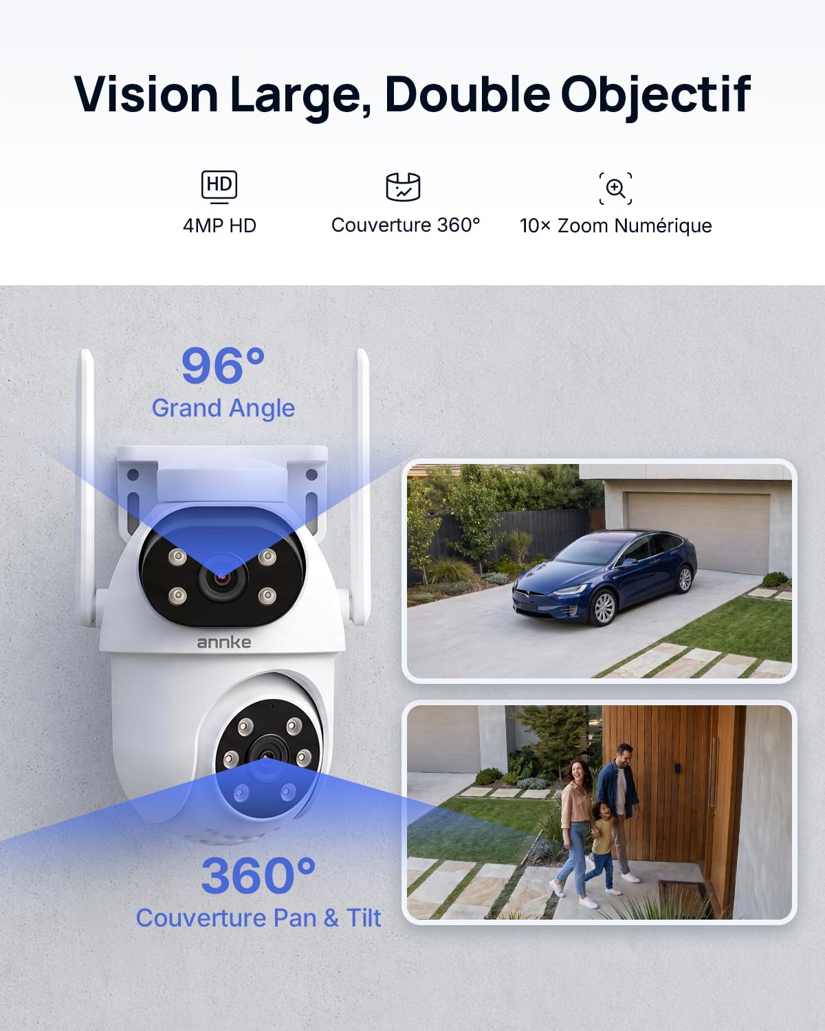 ANNKE 4MP Kit Caméra Surveillance WiFi Extérieure, 10CH 4K NVR et 1TB HDD