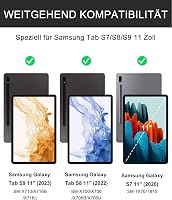 JADEMALL Sötétkék Billentyűzetes Tok Samsung Galaxy Tab S10 FE, S9 FE & S9 Tabletekhez - Német Bluetooth Billentyűzet, Beépített Akkumulátor 2