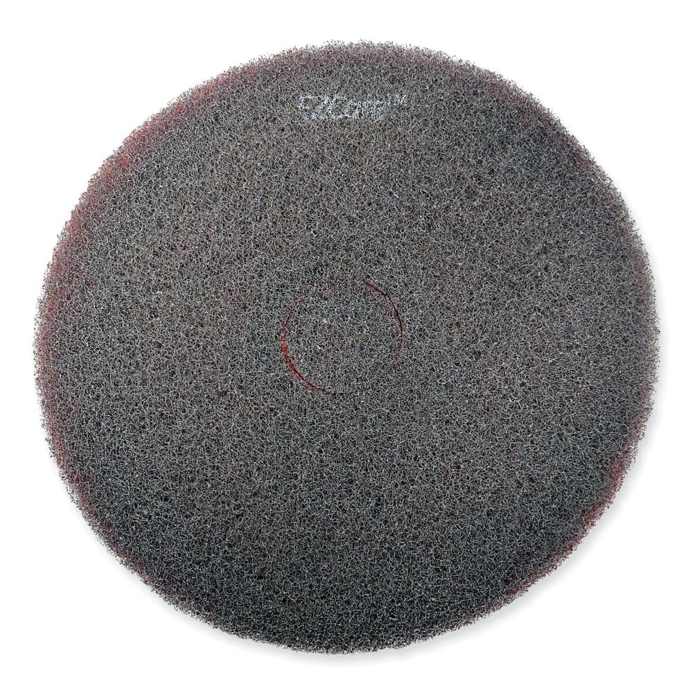 SC Johnson 311174 13 in. Diameter EZ CARE Heavy Duty Scrub Pad - Red/Gray (5/Carton)