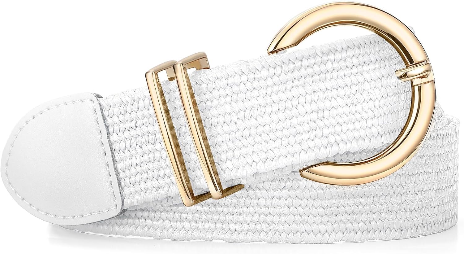 XZQTIVE Women Straw Woven Summer Belt for Dress Ladies Stretchy Elastic Raffia Rattan Boho Belt Fashion Waist Belts