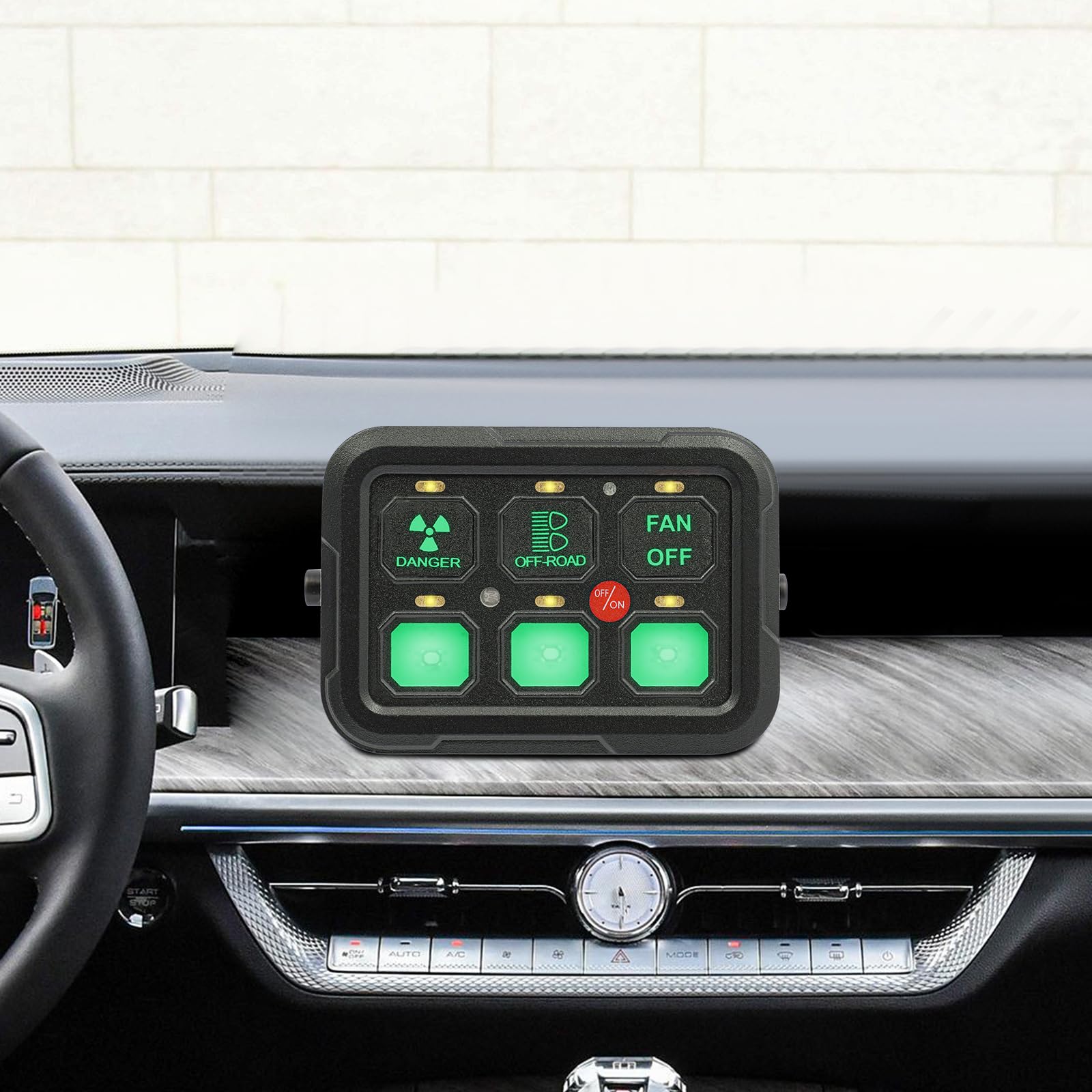 6-biegowy zestaw panelowych przełączników, 12 V/24 V, uniwersalny system sterowania obwodem, z automatycznym ściemnianiem, 7 kolorów RGB, panel sterowania Touch Switch Box do samochodu, łodzi, SUV-a