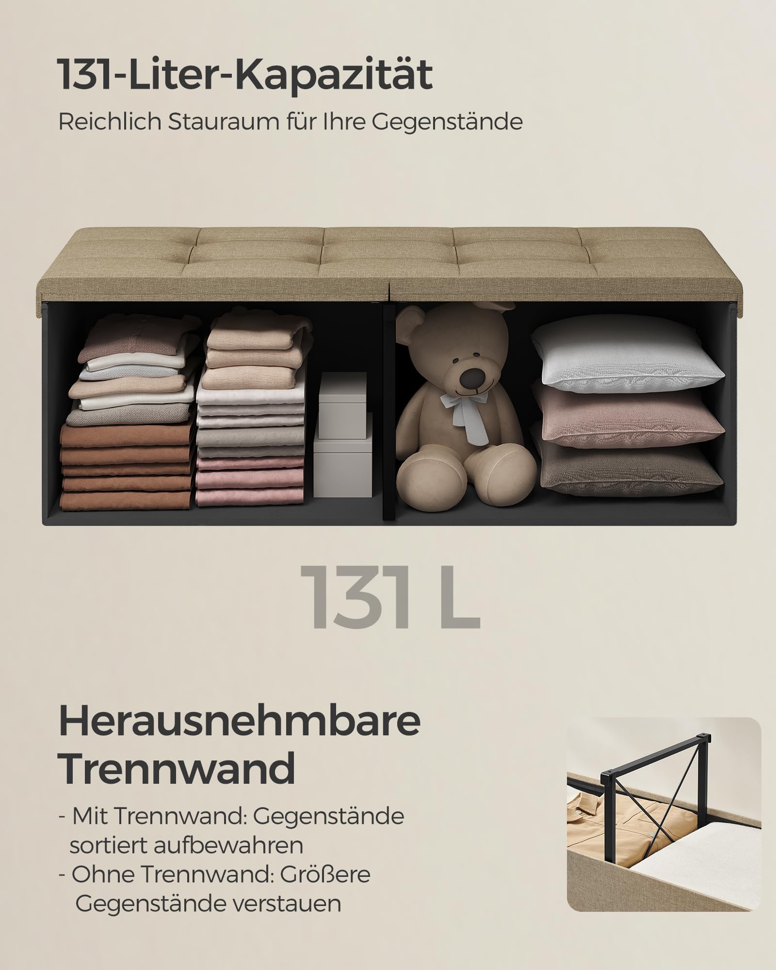 Klapp-Sitzbank mit Geheimfach