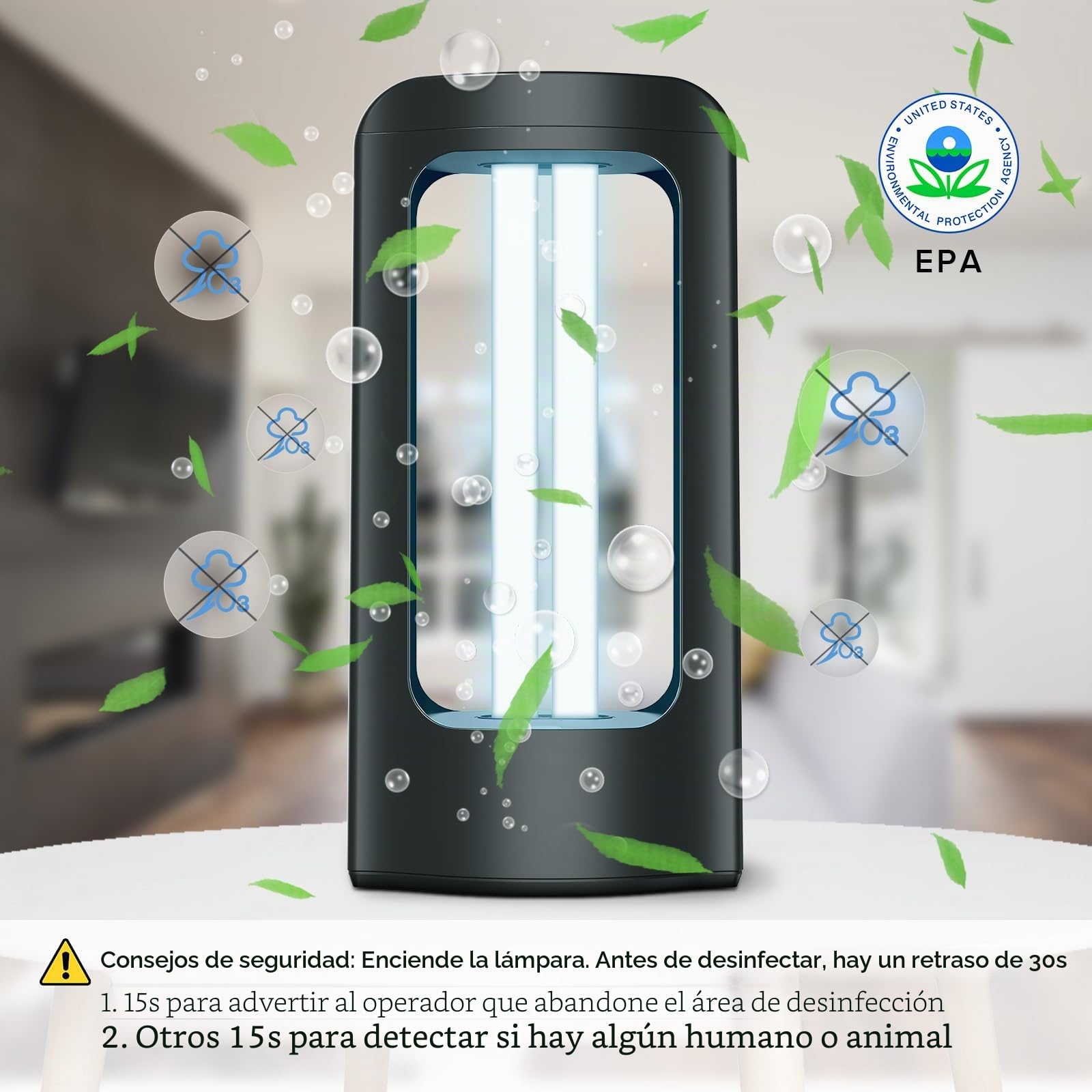 SANSI - Lámpara de desinfección UV de 42 W, lámpara de esterilización UVC con mando a distancia (longitud de onda 254 nm), esterilizador UV portátil para dormitorio, hotel, cocina, baño, sin ozono