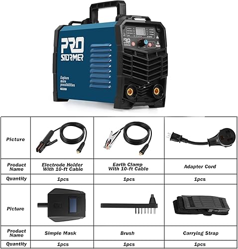 Miniatura 8 de Soldador de varilla ARC de 160 amperios, Prostormer 110V220V de doble voltaje MMALift TIG 2 en 1 con inversor IGBT pantalla digital LCD Hot Start,
