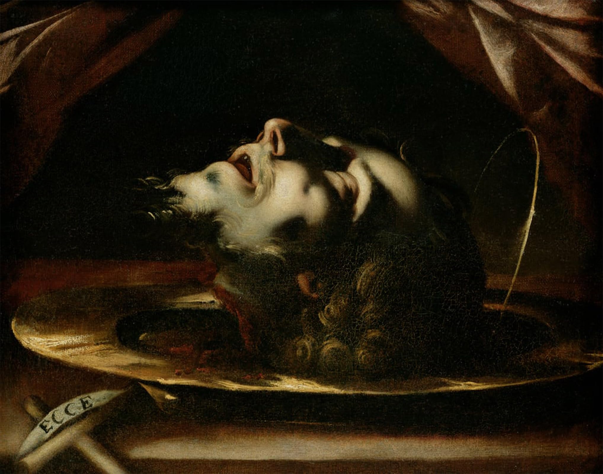 ARTXLXXBN Famous Painting Art Wall Decor Abstract Art Picture the Head of St the Baptist by Francesco Del Cairo Animal Pictures for Home Decor 60x90cm