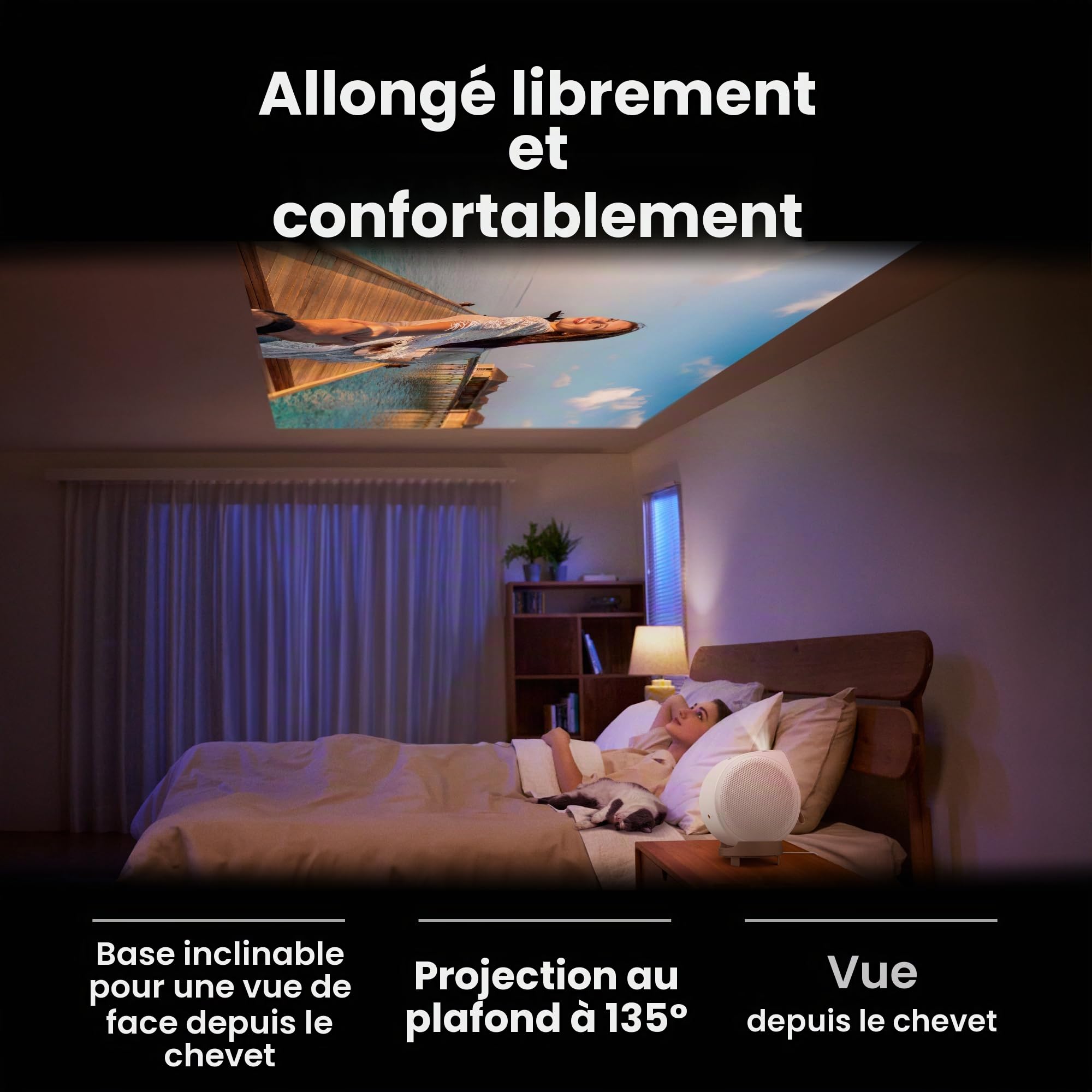 BenQ GV32 Vidéoprojecteur Plafond Portable 1080p, 500 lumens, Google TV