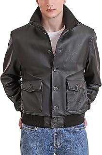 Men A-1 Leather Flight Bomber Jacket