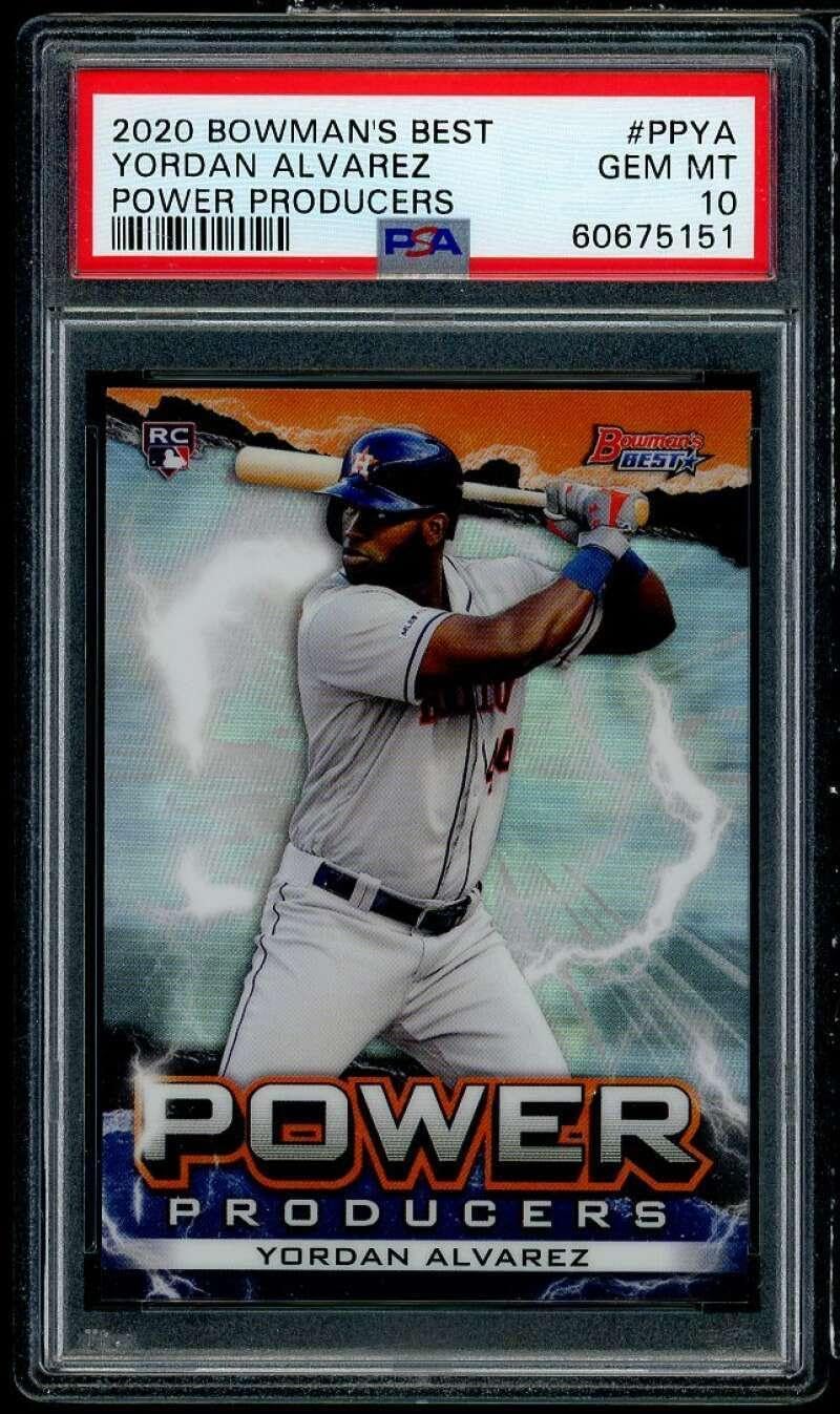Yordan Alvarez Rookie Card 2020 Bowman's Best Power Producers #PPYA PSA 10 - Baseball Slabbed Rookie Cards