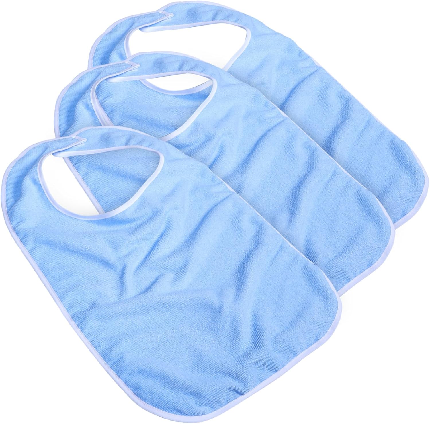 Healifty 6pcs Washable Adult Bibs for Elderly Cotton Clothing Protectors Easy to Use for Dining and Eating and Reusable for Seniors and Patients