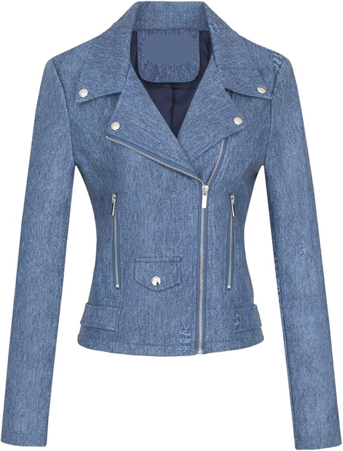 Women's Leather Jacket, Biker Jacket, Transitional Jacket, Leather Women's Jacket - Lapels with Buckle