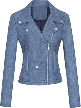 Women's Leather Jacket, Biker Jacket, Transitional Jacket, Leather Women's Jacket - Lapels with Buckle