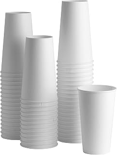 GUSTO White Paper Cups [20 oz - 100 Count] Disposable Coffee Cup for Hot Drinks – Sturdy & Eco-Friendly – Paper Cups for Tea, Cocoa & More – (Formerly Comfy Package)