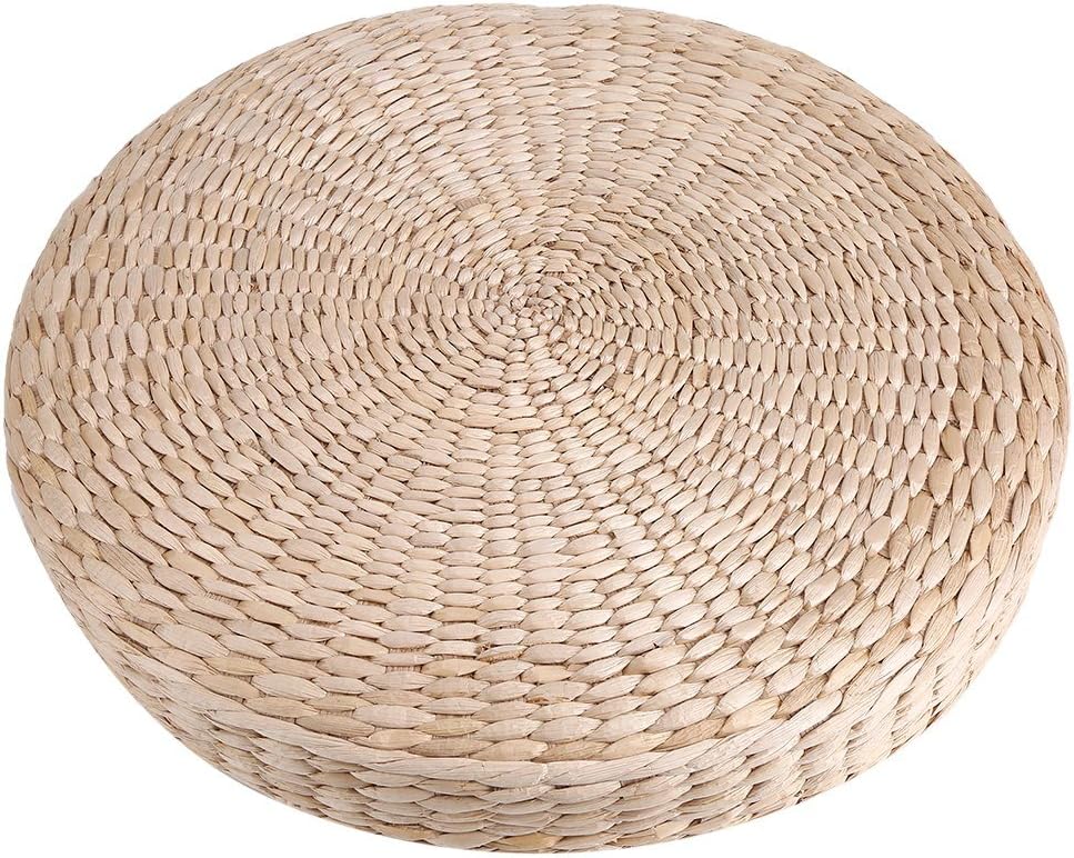 Yosoo Health Gear Japanese Round Tatami Cushion, 15.75 x 2.36in, Straw & Sponge Fill, Meditation & Yoga Floor Pillow