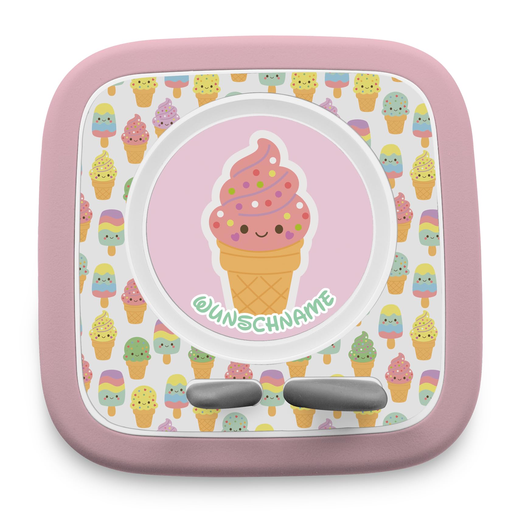 yabaduu Protective Film Compatible with Toniebox 2 Accessories Perfect Fit Self-Adhesive Protective Case with Anti-Scratch Design for Kids Y015 (36 Ice Cream, with Name) — image 1