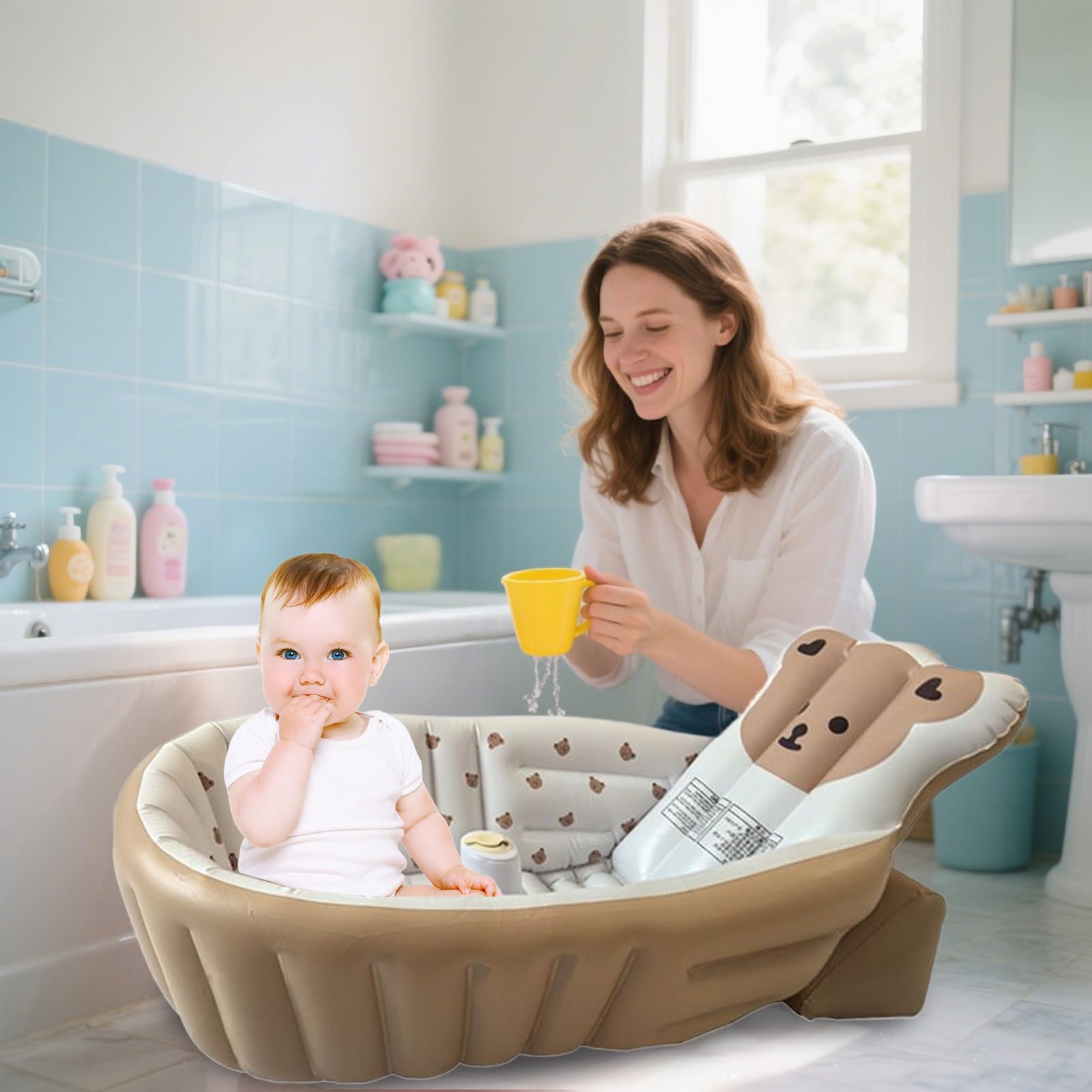 Vasca Da Bagno Per Seggiolino Lavabile Per Piscina | Soluzione Doccia Portatile Pieghevole Con Seduta Per Igiene Personale