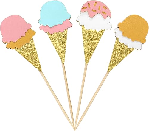 Miniatura 3 de Ercadio Paquete de 24 adornos para cupcakes con purpurina para baby shower, cumpleaños, verano, Hawaii, fiesta temática de Hawaii, decoración de