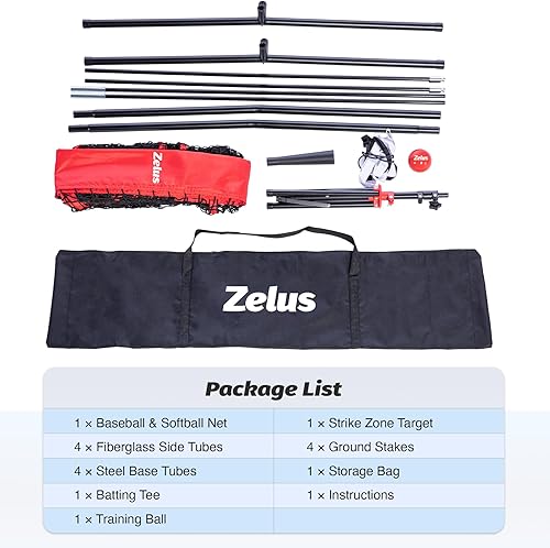 Miniatura 7 de ZELUS Kit de red de béisbol con camiseta y zona de golpe equipo de entrenamiento de sóftbol de 5 x 5 pies para golpear y lanzar red de práctica de