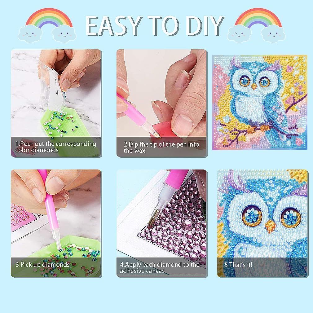 Kids Diamond Painting Kits - Cute Animals Art for Beginners -5